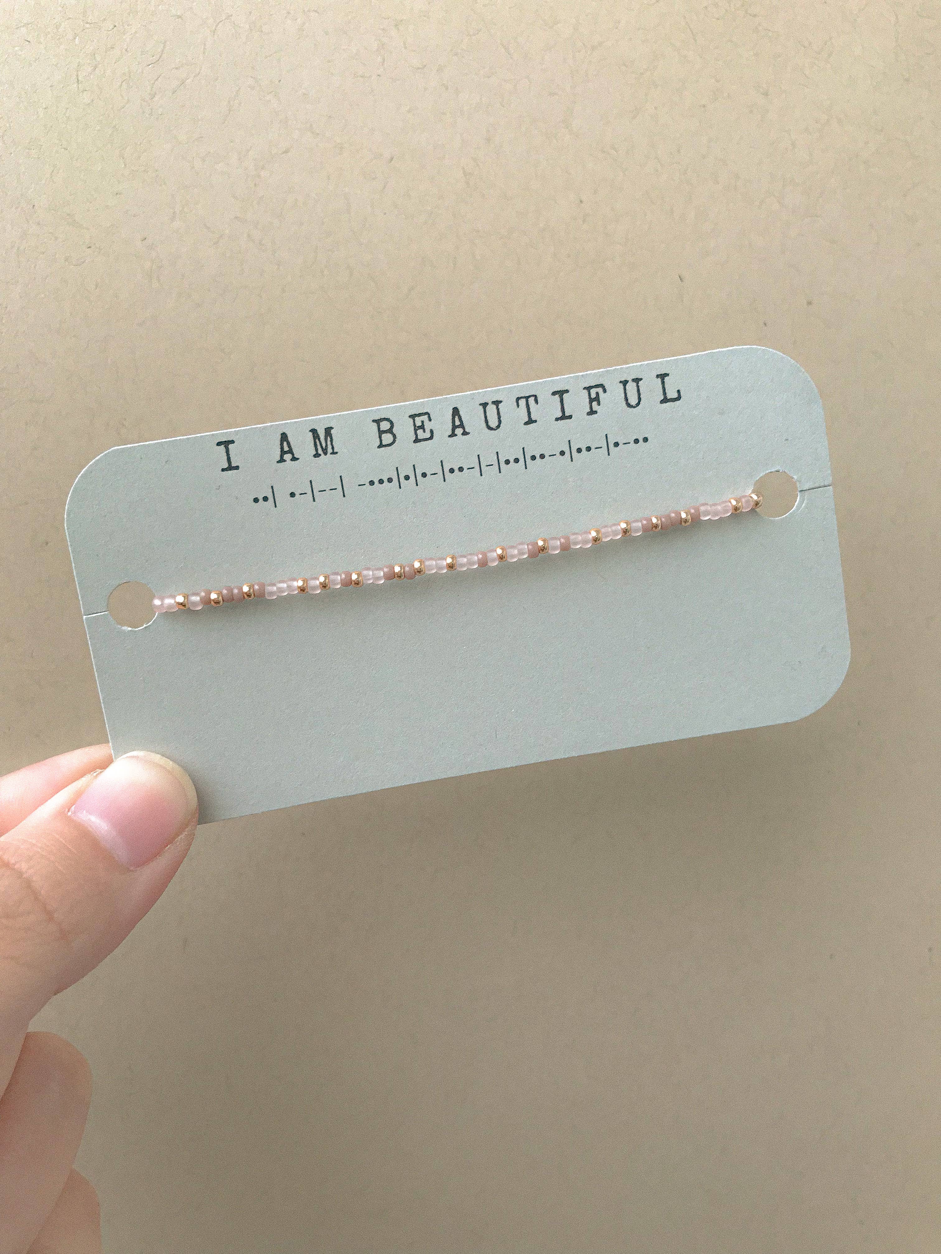 I Am Beautiful Morse Code Bracelet