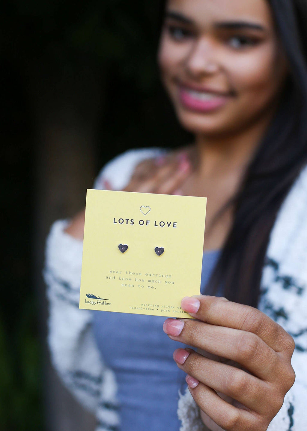 New Moon Silver Earrings - LOVE/HEART