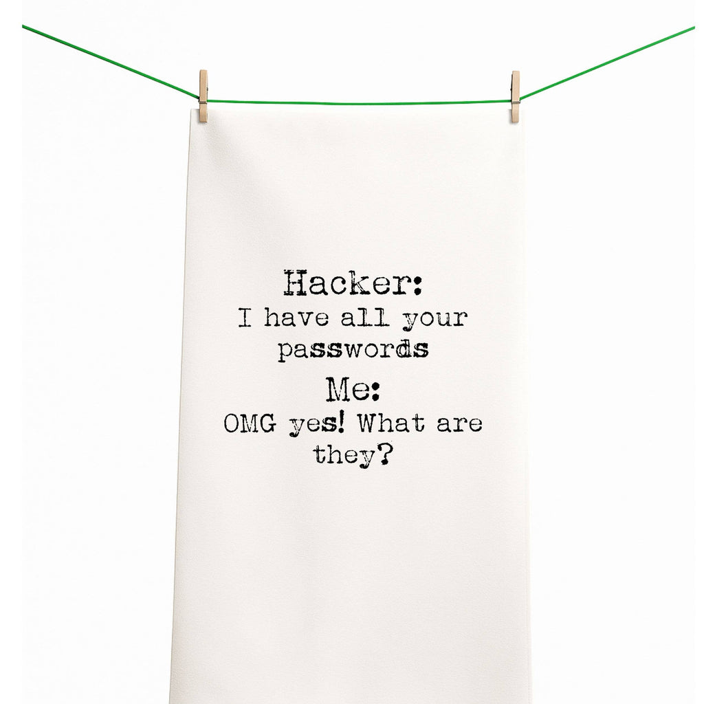 Hacker + Password Funny Gift Towel
