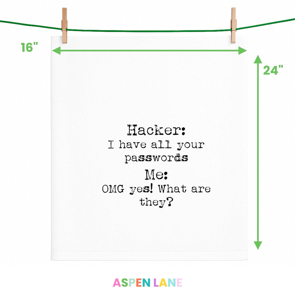 Hacker + Password Funny Gift Towel
