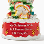 My Christmas Wish (Cat)- Hand Crafted Light Up Resin Christmas Tree